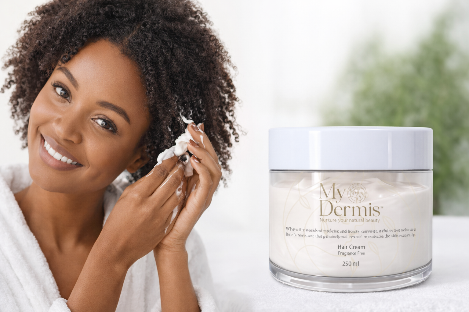 woman and cream